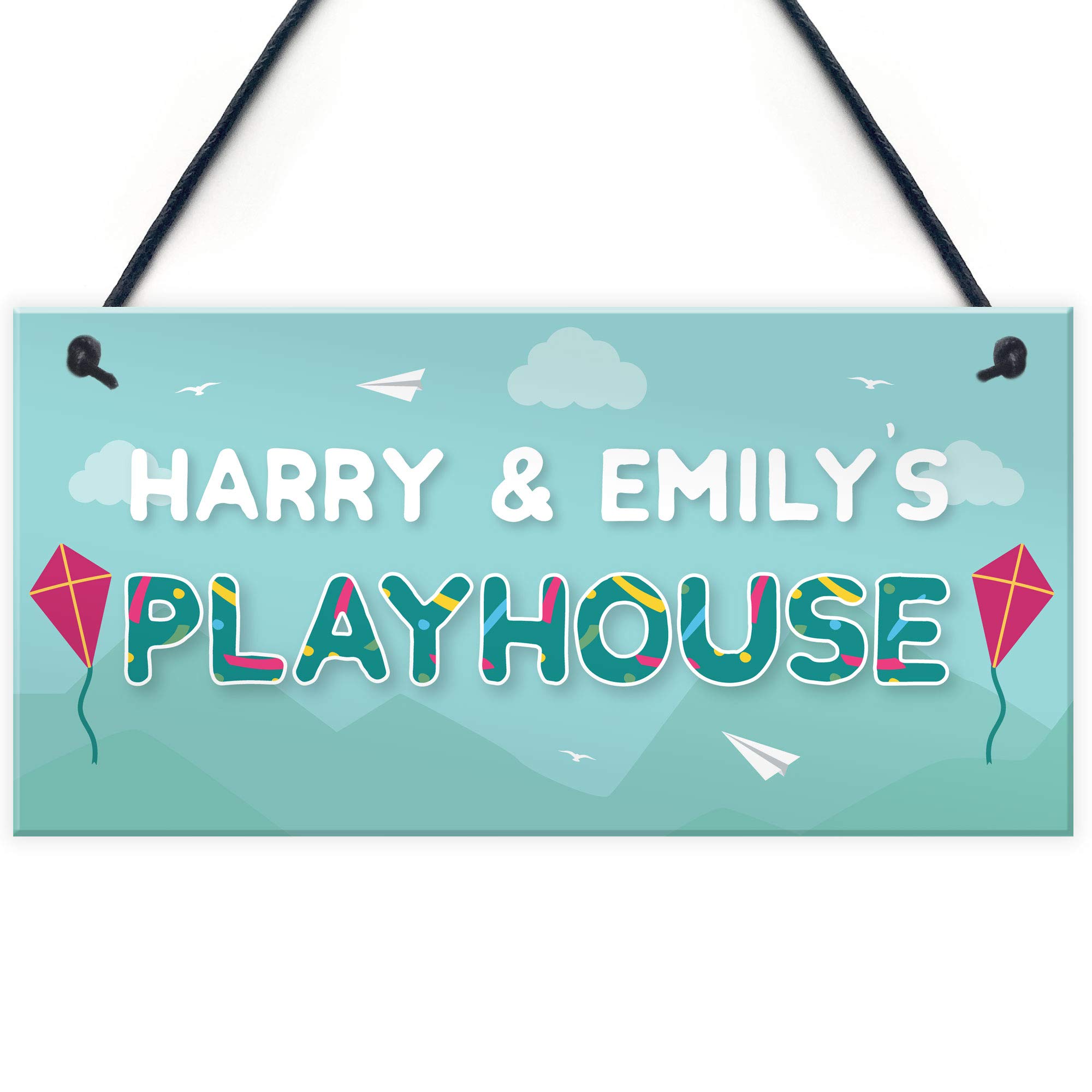Red Ocean Personalised Any Name Playhouse Sign Plaque Childrens Playroom Bedroom Nursery Decorations