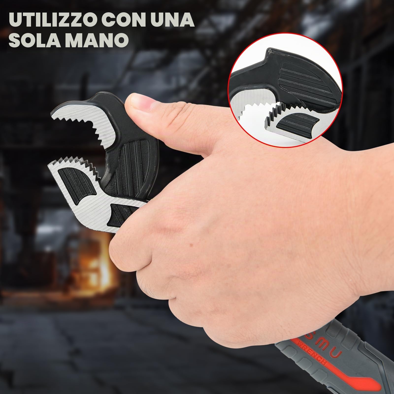 Chiave Inglese Regolabili 4 Pezzi, Chiavi Idrauliche Autobloccanti, Set di Chiavi Inglesi Universali per Tubi, Incluse 300, 250, 200, 150mm