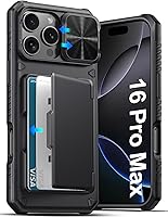 Vista 97 de ATATOO Funda tipo cartera para iPhone 16 con tarjetero (almacena 3-5 tarjetas) [bloqueo RFID] y funda deslizante para cámara, protección de grado