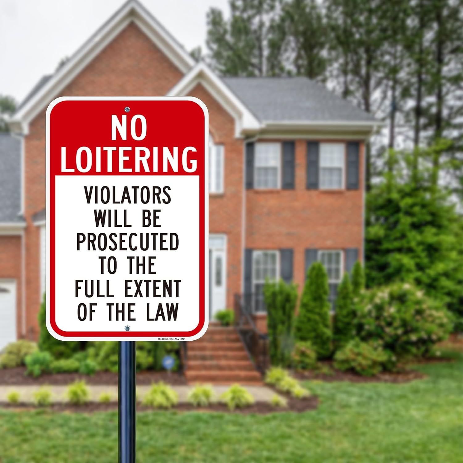 No Loitering Sign-2 Pack, Large 12" x 18" Aluminum No Loitering Violators Will Be Prosecuted Sign for Business, Rust Free, Weather Resistant, Waterproof, Fade Resistant, Easy to Install, Indoor/Outdoor
