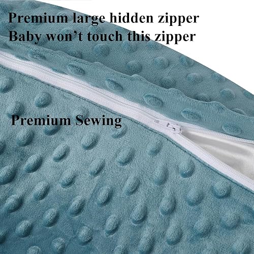 Miniatura 5 de Dot - Juego de 2 fundas de almohada de lactancia, ultra suaves, compatibles con almohada Boppy, almohada estándar para bebé, niño, niña, azul,