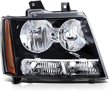PM PERFORMOTOR [Right/Passenger Side] Headlight Assembly Compatible with 07-14 Chevy Avalanche Suburban Tahoe,Black Housing