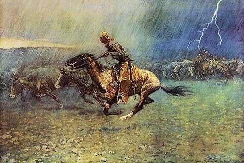 Posterazzi Póster de la colección The Stampede de Frederic Remington (18 x 12)