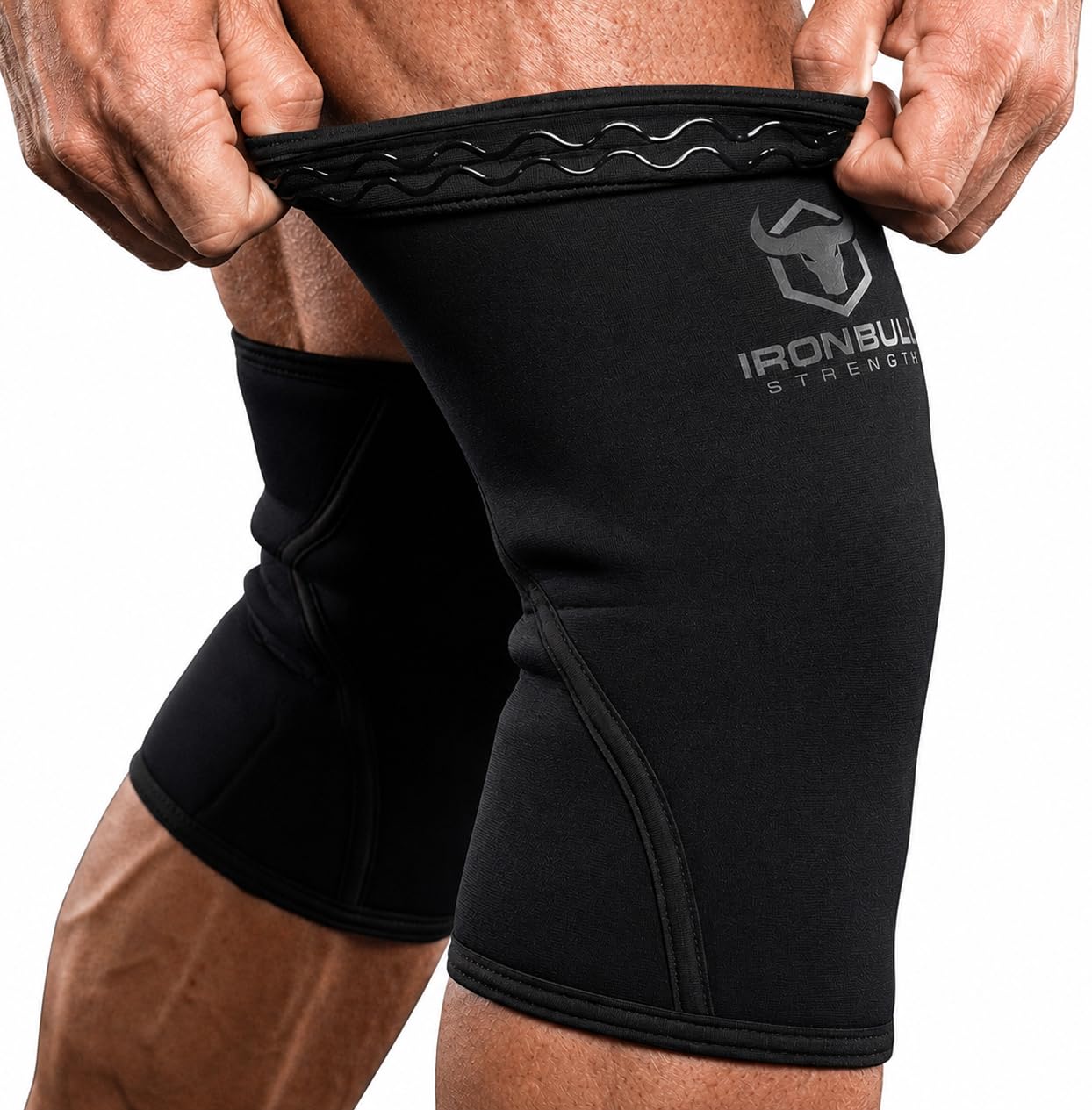 Amazon.co.jp: Iron Bull Strength ニースリーブ 膝サポーター 7mm （1