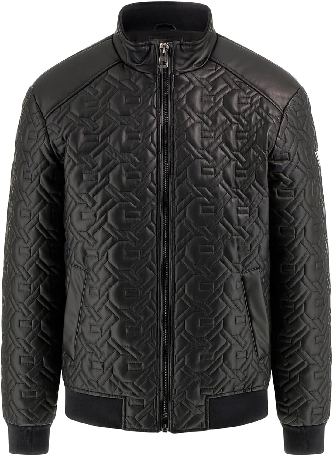 GUESS G Chain Quilted Faux-Leather Jacket