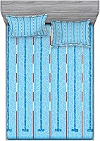 Vista 274 de Lunarable Grey Fitted Sheet & Pillow Sham Set, Pattern with Random Footprints Paw Traces Pet Legs Friendly Cats and Dogs, Decorative Printed 3 Piece