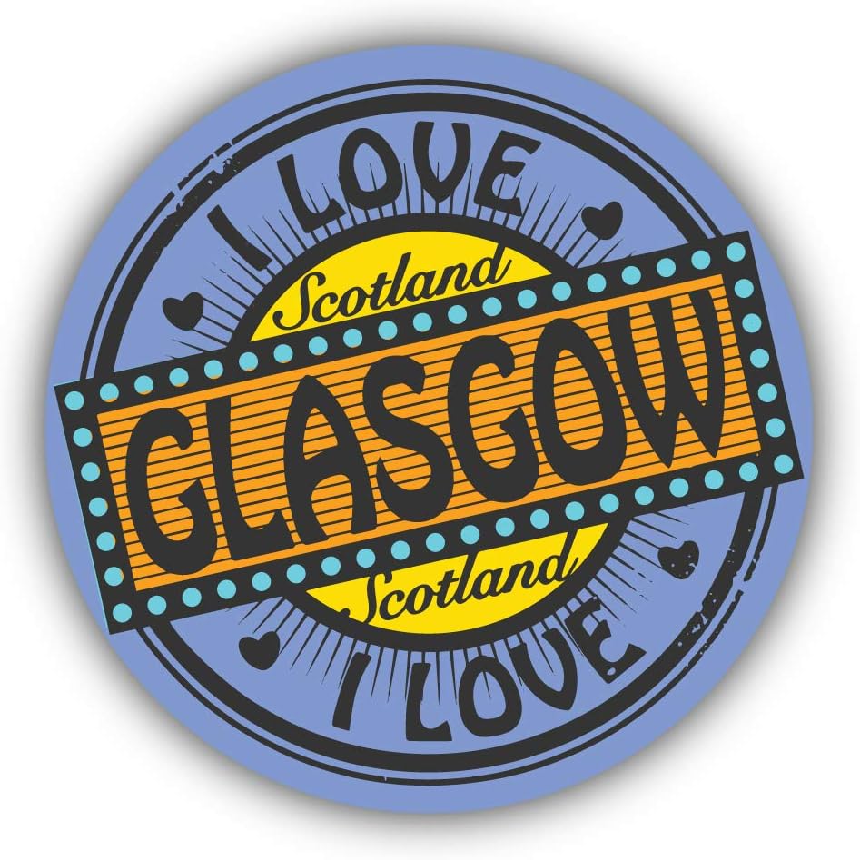 I Love Glasgow City Scotland Emblem Selfadhesive Sticker Car Window