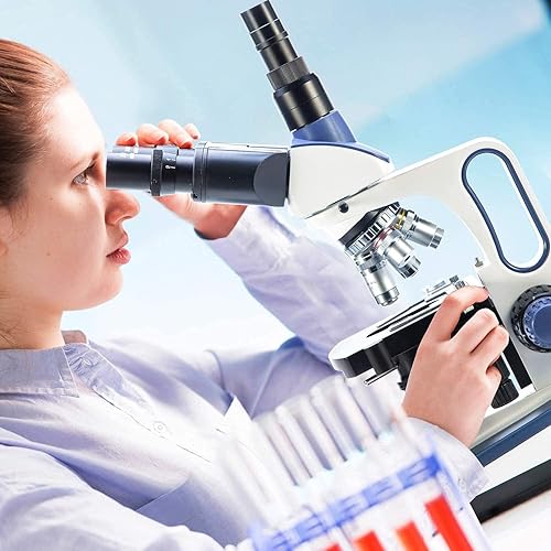 Miniatura 7 de Swift Microscopio trinocular compuesto SW350T, aumento 40X-2500X, etapa mecánica de dos capas, con cámara de 5.0 mp y software compatible con