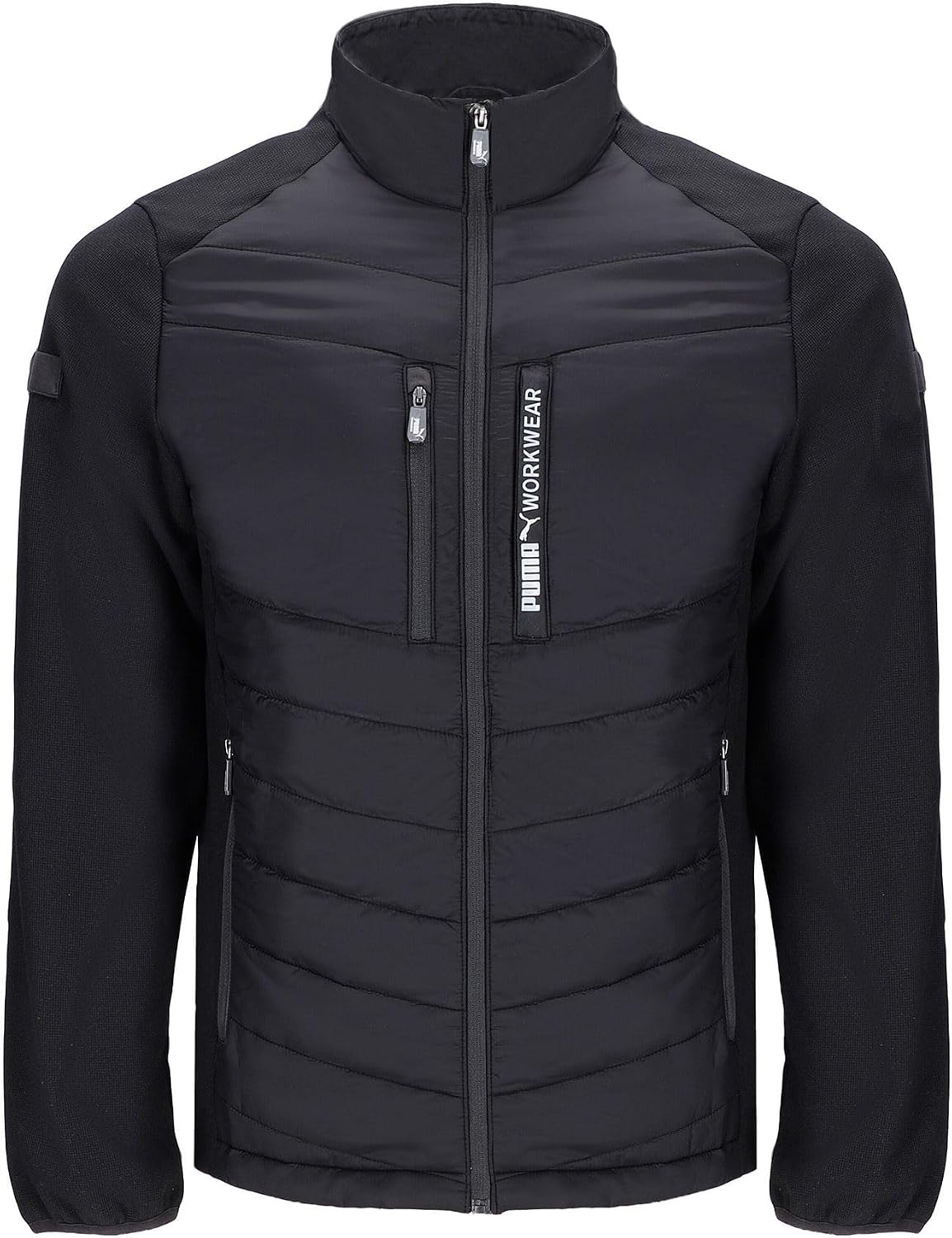 PUMA Workwear Men's Work Utility Softshell Jacket – Water-Resistant Windproof 3-Layer with Zip Pockets