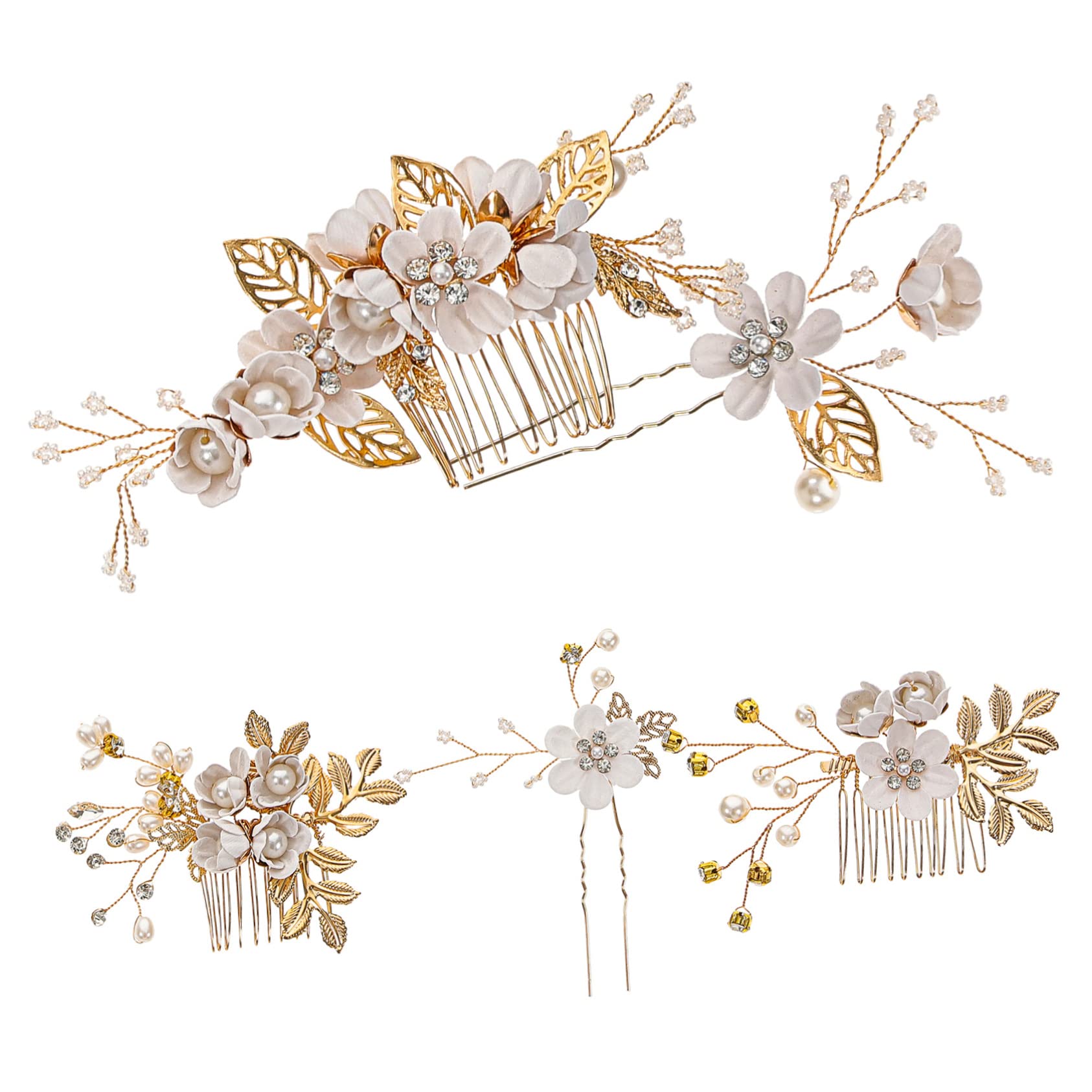 MAGICLULU 2 Sätze Kamm Haarschmuck für die Braut dekorative Haarspangen Haarnadel Haarklammer Tiara Kopfbedeckungen für Frauen Haarschmuck für die Hochzeit Handbuch schmücken Damen Legierung