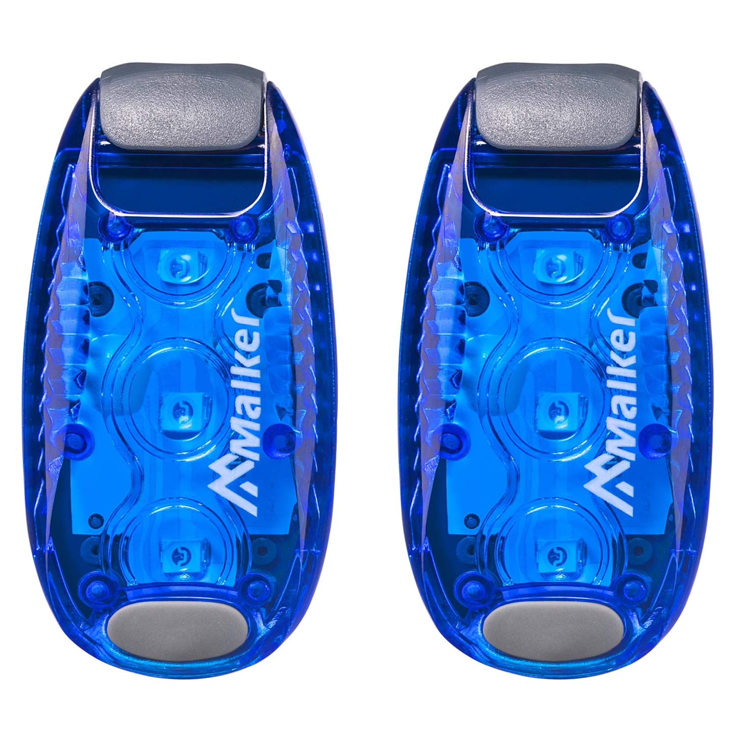 Malker LED Blinklicht Sicherheitslicht Set Sicherheit Licht für Kinder Schulranzen Nachtläufer Bergsteiger Hunde Leuchtanhänger mit Batterien Clip Dauerlicht und Blinklicht 2er（Blau）