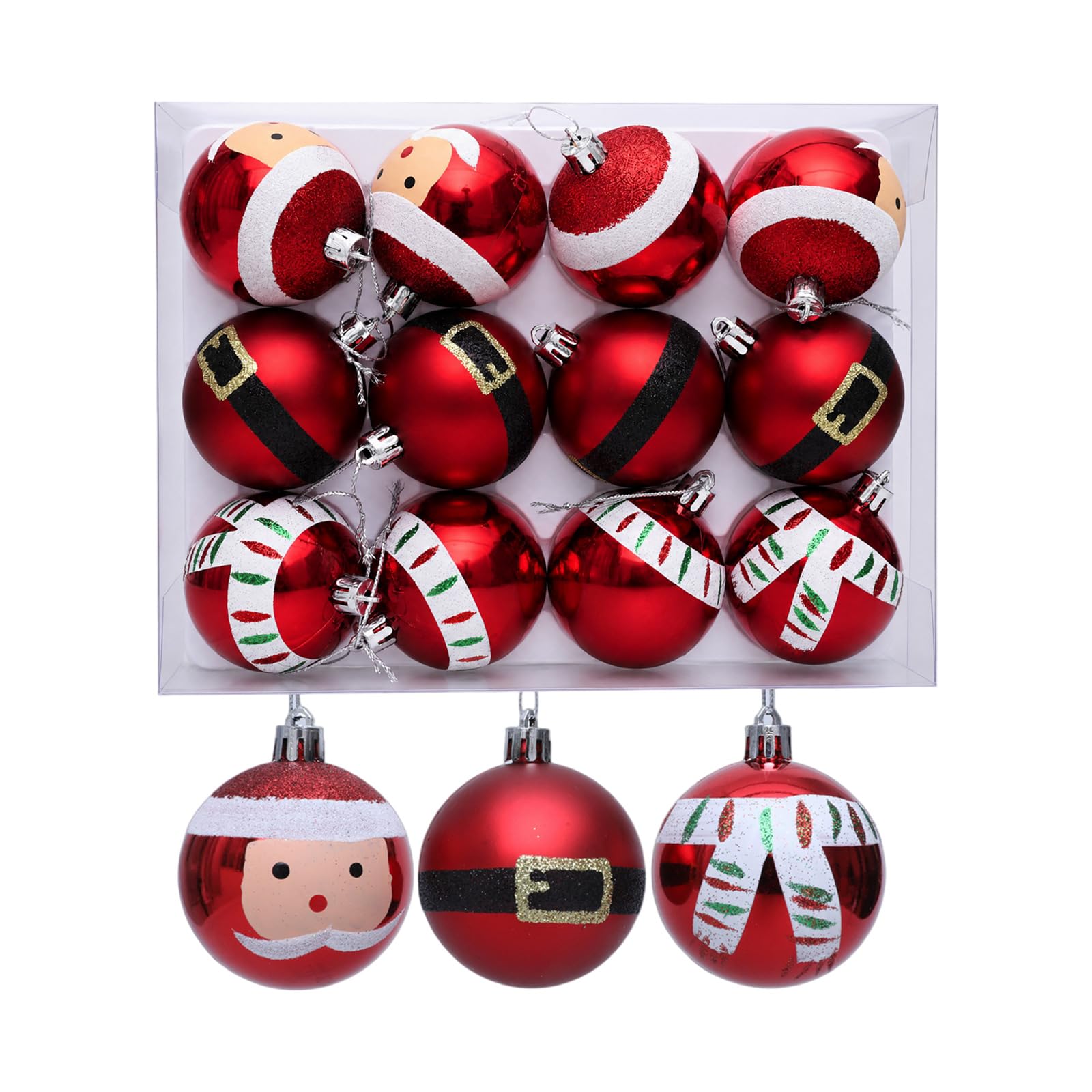 Whoasyst 12 Christmas Ornament Ball Sturdy and Shatterproof Ideal for Trees Partitions and Various Spaces Christmas Globes