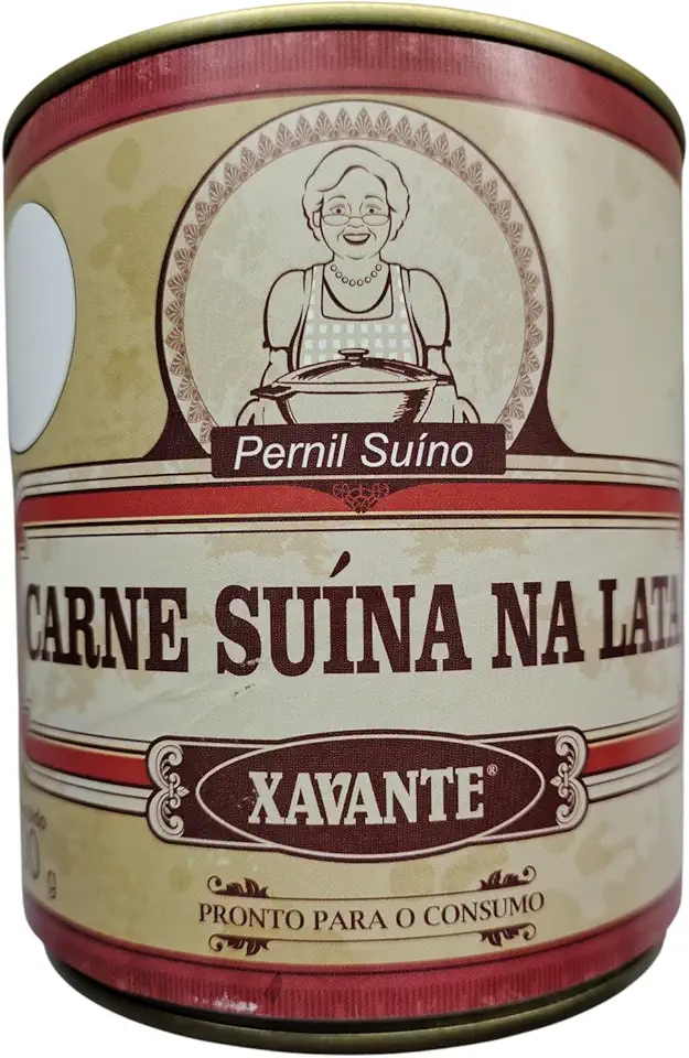 Carne na Lata Suina 900g - Carne Suina Pernil na Gordura, banha - Xavante - Roça tradição antiga