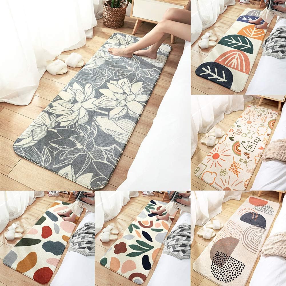 Fluffy&Soft Areas Rugs, Floral Print Anti Slip Carpet Floor Mat Rug Cushion for Bedroom Living Room Girls Kids Nursery Home Decor 9 60 * 160cm