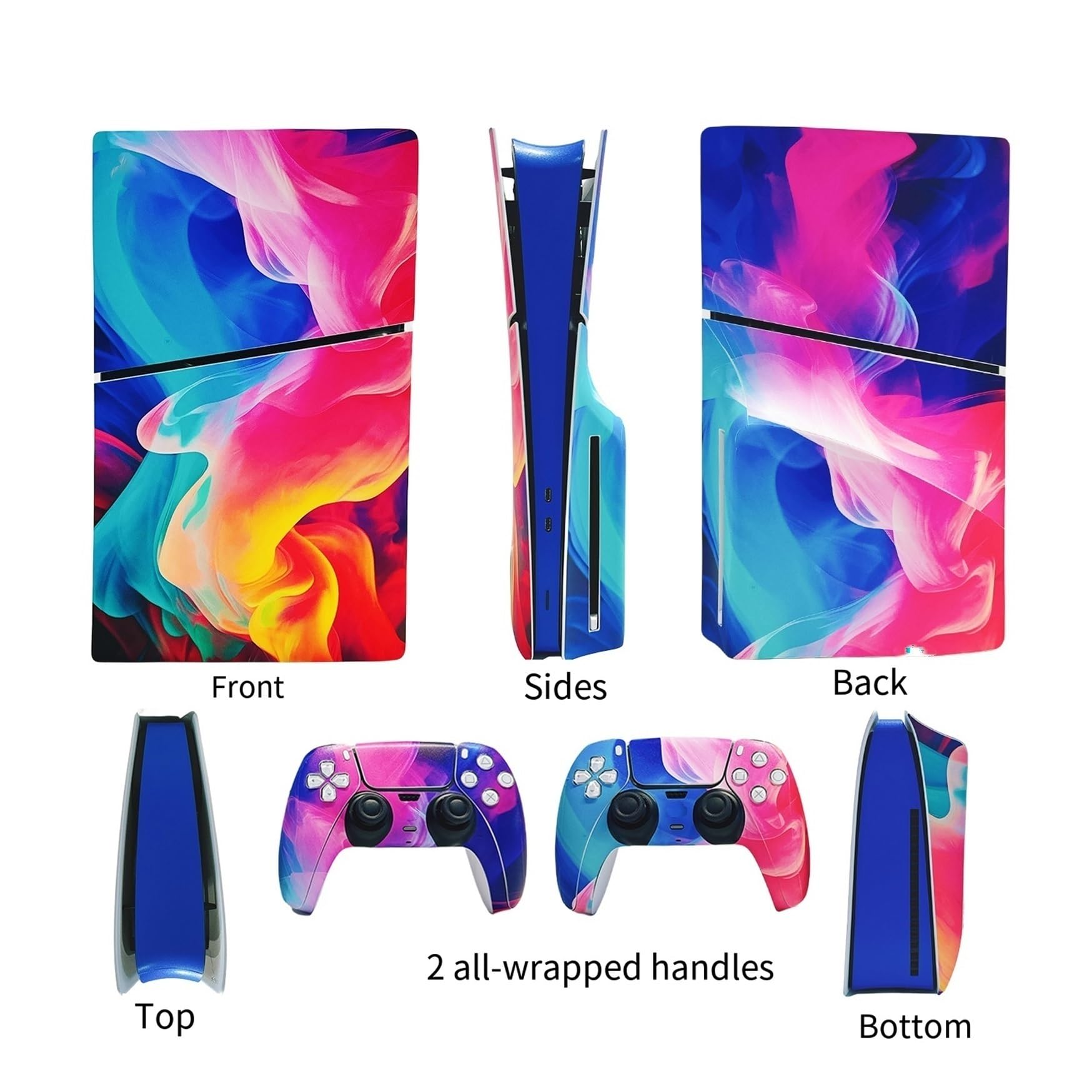 para PS5 Pro Skin Digital Edition Consola Controlador Fundas Vinilo Envolturas Resistentes Los Arañazos Compatible para PS5 Digital Edition Pro 06715 Envolturas Piel Regalo