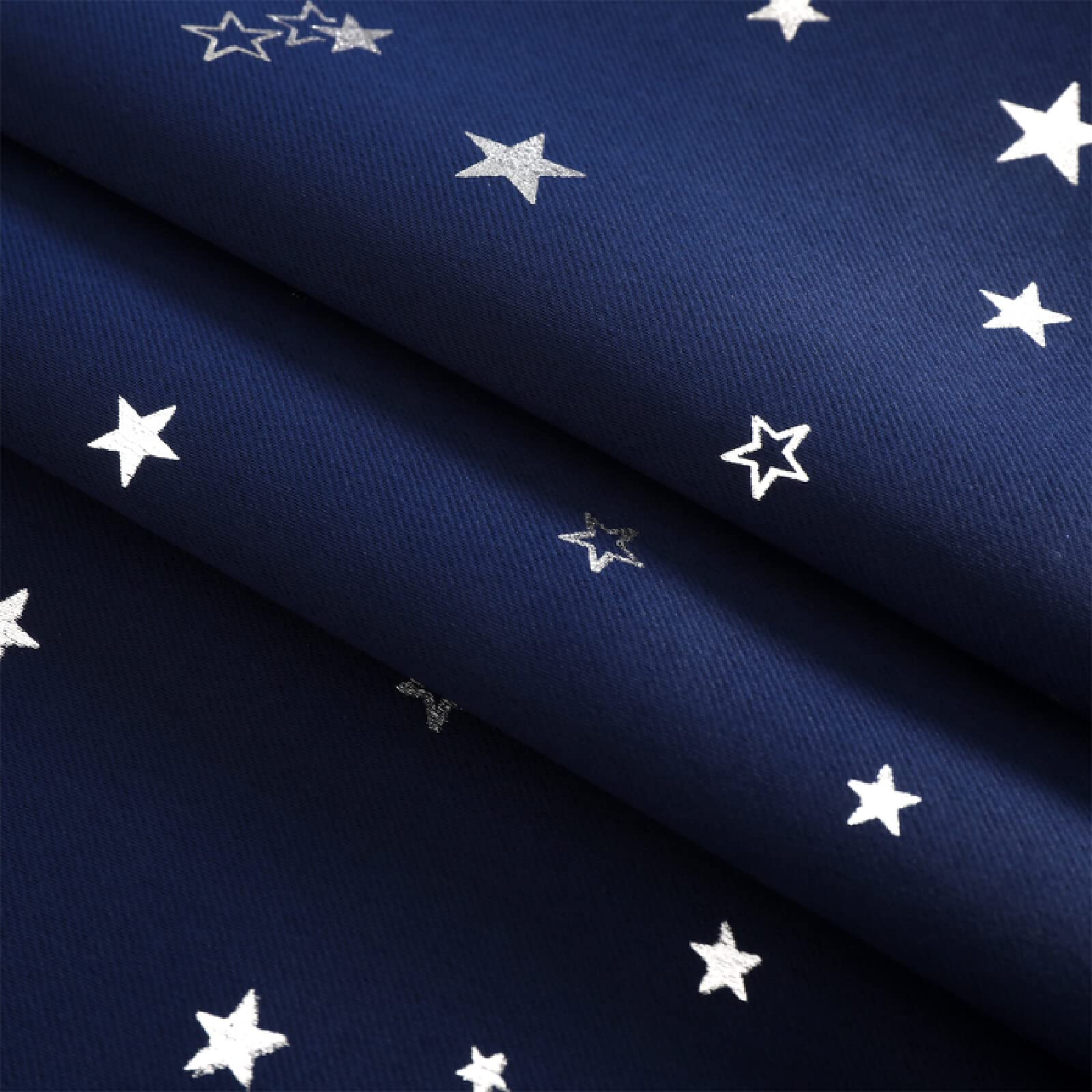 Cortinas Opacas para niños para Sala de Estar Cortinas para niños y niñas Dormitorio Cortinas de Tul Blanco para Ventana Estrella Azul Caliente (Ancho x Elevado) A180cm x E180cm x 1PC