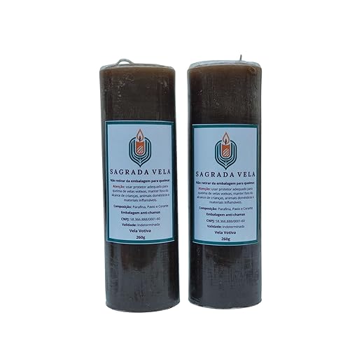 KIT C/2 VELAS VOTIVA 7 DIAS 260G SAGRADA VELA (MARROM)
