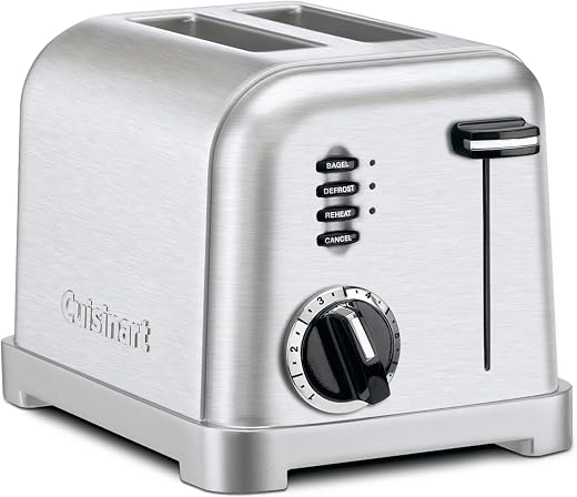 Cuisinart CPT-160P1 Metal Classic 2-Slice Toaster, Brushed Stainless Steel, 6 Shade Settings,...