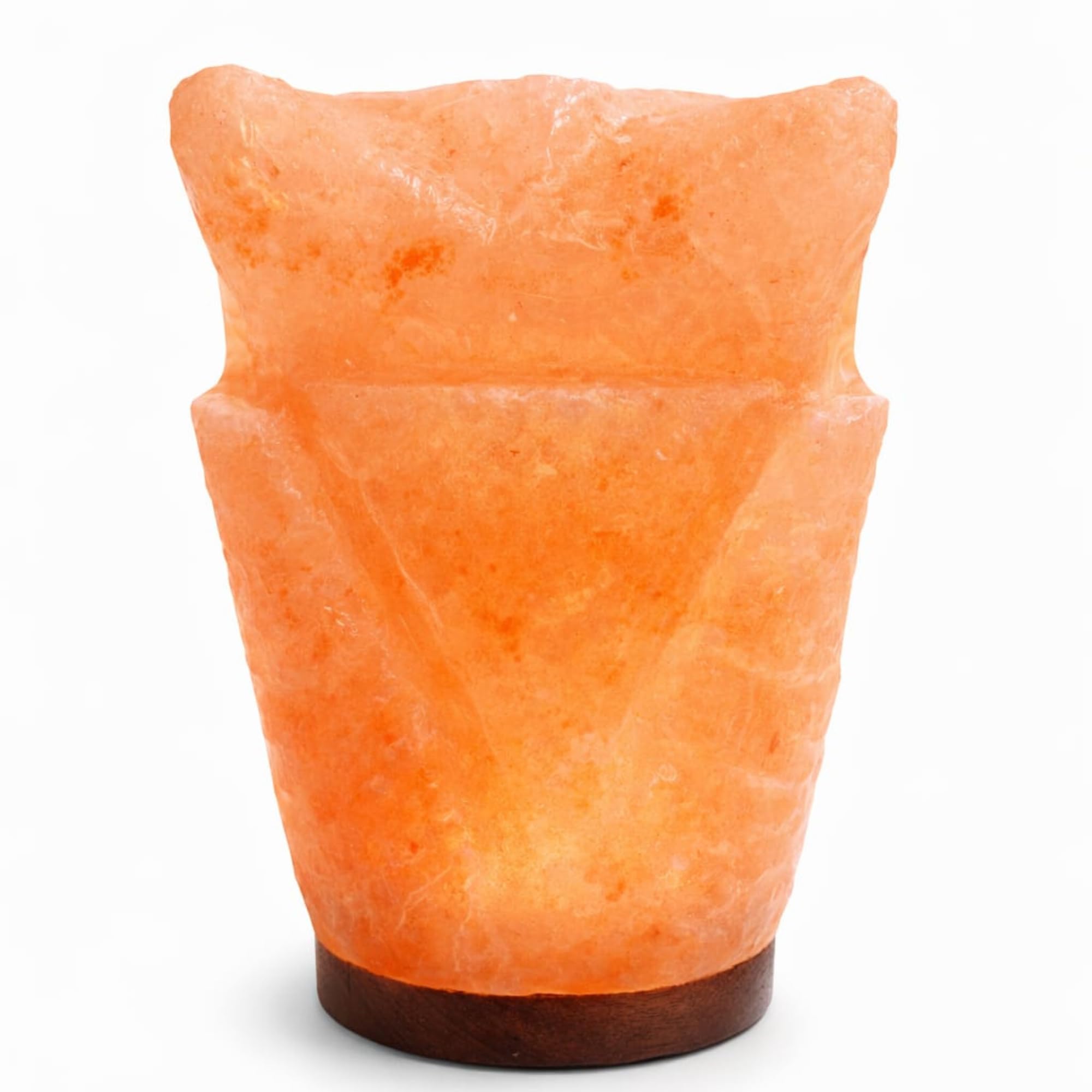 Pure Quality 100% Genuine Himalayan Crystal Rock Salt Lamp 3Kg, size 20x12x8 cms Natures Gift Full of Health Benefits, Natural Air Purifier & Ambient Light, UK power plug corded with bulb.