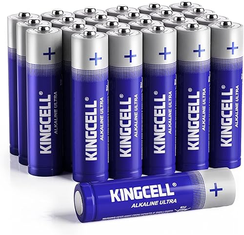 KINGCELL Paquete de 24 pilas AAA alcalinas triples AAA de alto rendimiento con potencia de larga duración para dispositivos domésticos