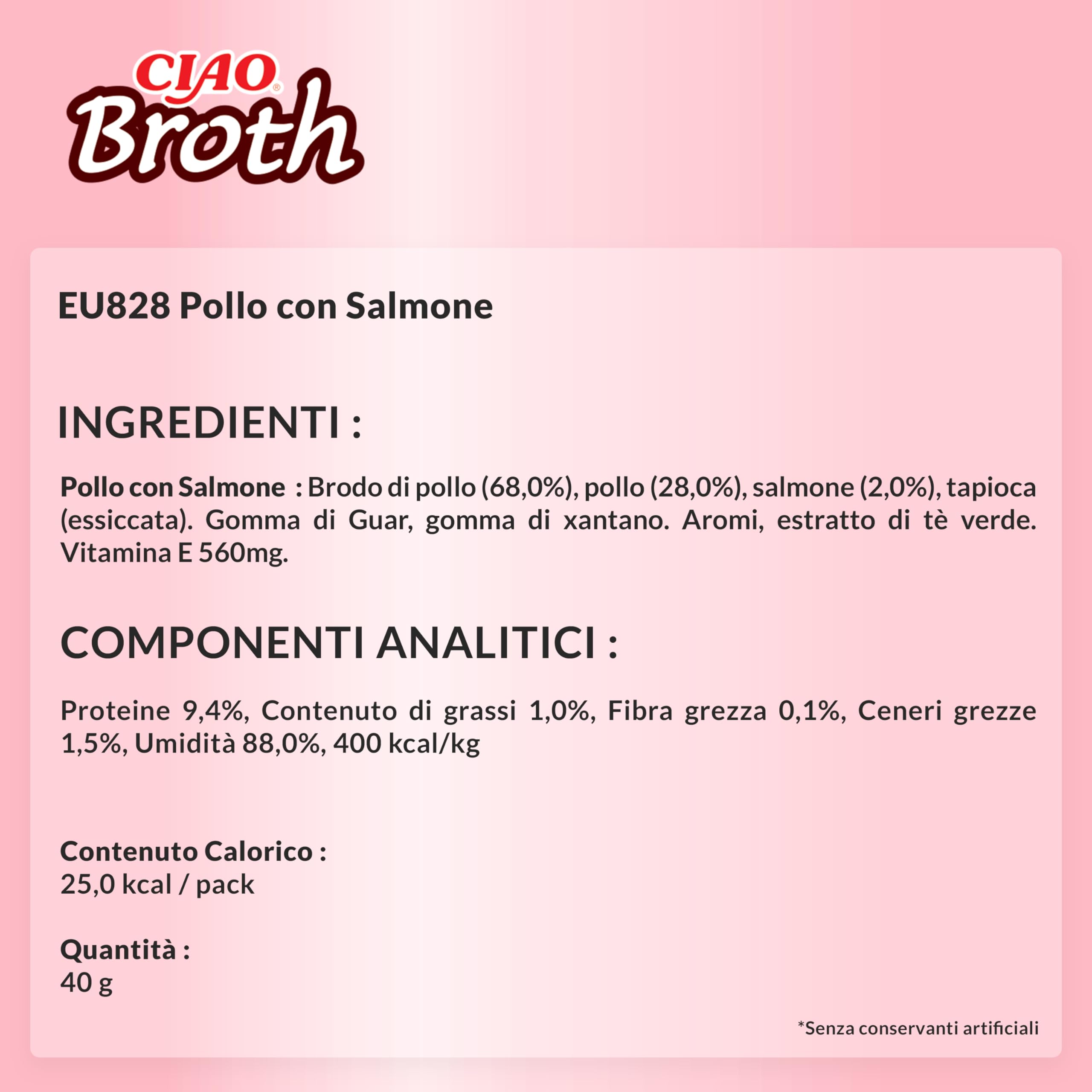 INABA CIAO Brodo di Pollo e Salmone, Cibo Umido per Gatti - Brodo Sano e Gustoso con Straccetti di Pollo - 12 Buste x 40 gr - Cibo per Gatti Senza Conservanti o Coloranti Artificiali, Grain-Free