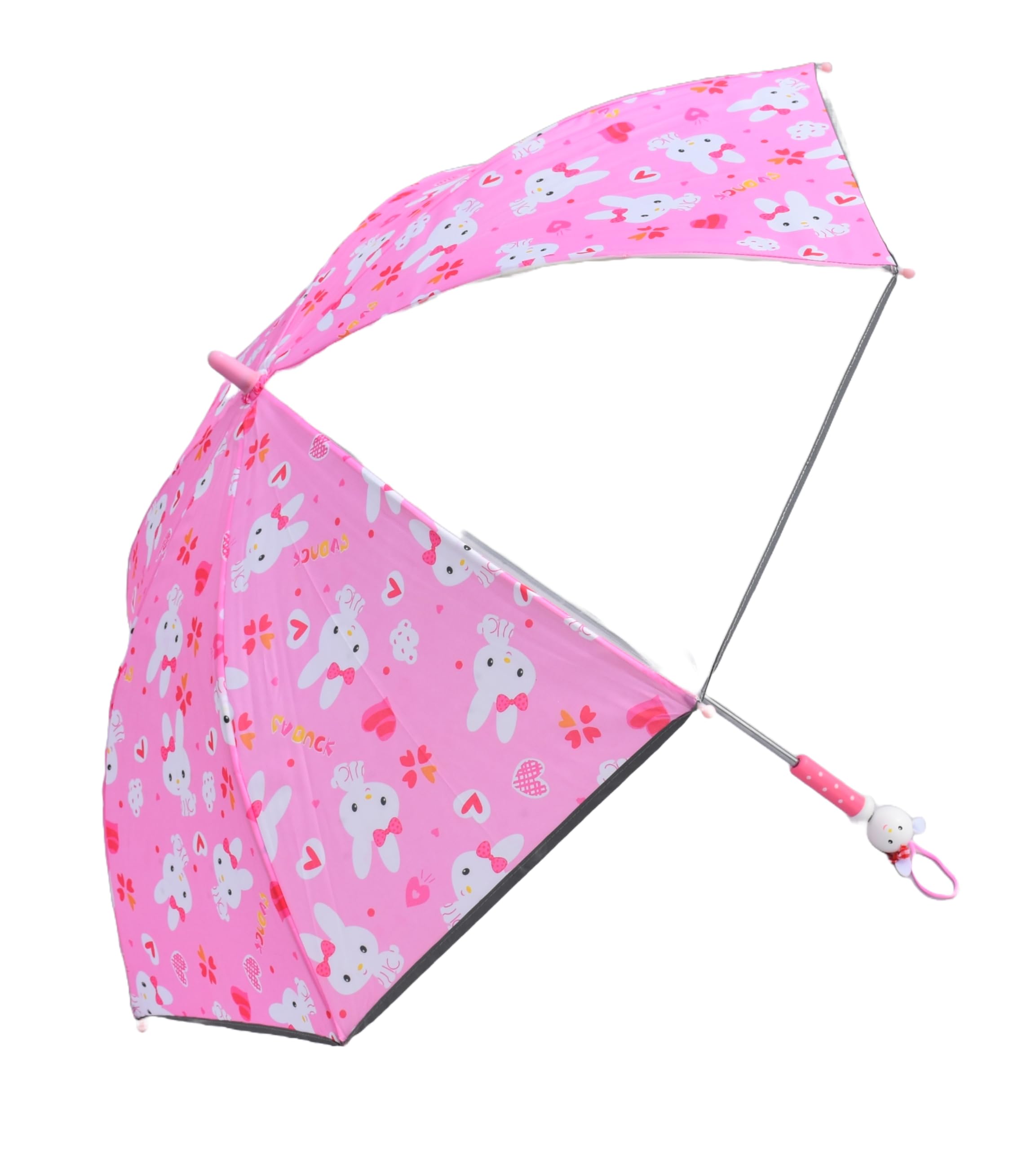chaatewala 3D Cartoon Handle Bunny Rabbit Umbrella for Girls, Cute Umbrella for Children, Lovely Umbrella, Animal Umbrella, Animal Theme Transparent Umbrella for Kids, Moving Bunny Handle Umbrella-picture-10