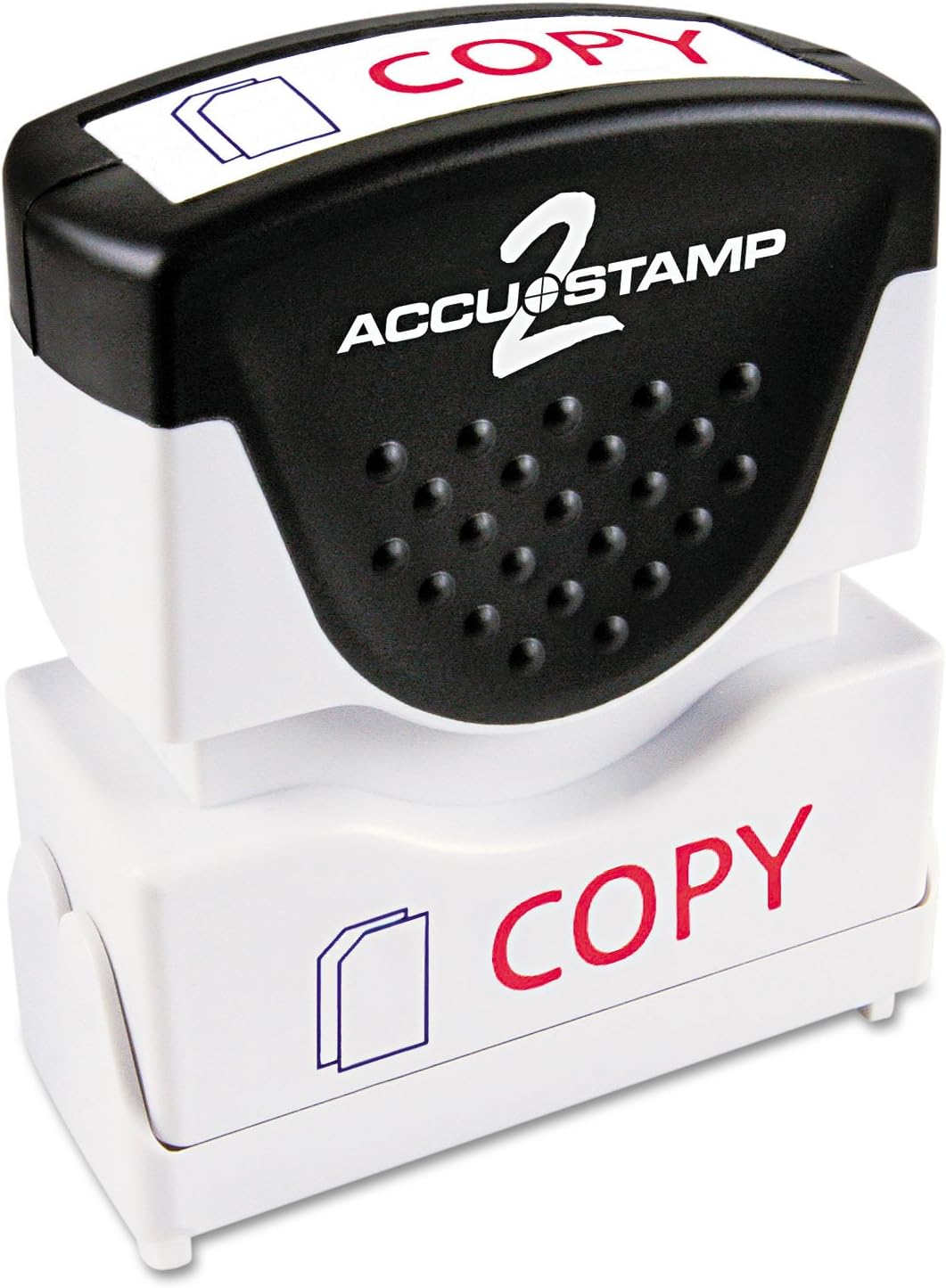 ACCUSTAMP2 035532 Pre-Inked Shutter Stamp with Microban, Red/Blue, Copy, 1 5/8 x 1/2