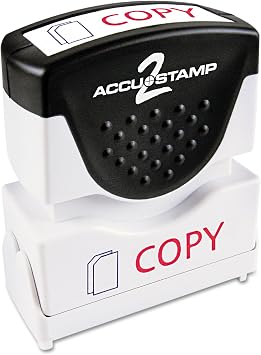 ACCUSTAMP2 035532 Pre-Inked Shutter Stamp with Microban, Red/Blue, Copy, 1 5/8 x 1/2