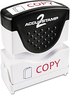ACCUSTAMP2 035532 Pre-Inked Shutter Stamp with Microban, Red/Blue, Copy, 1 5/8 x 1/2