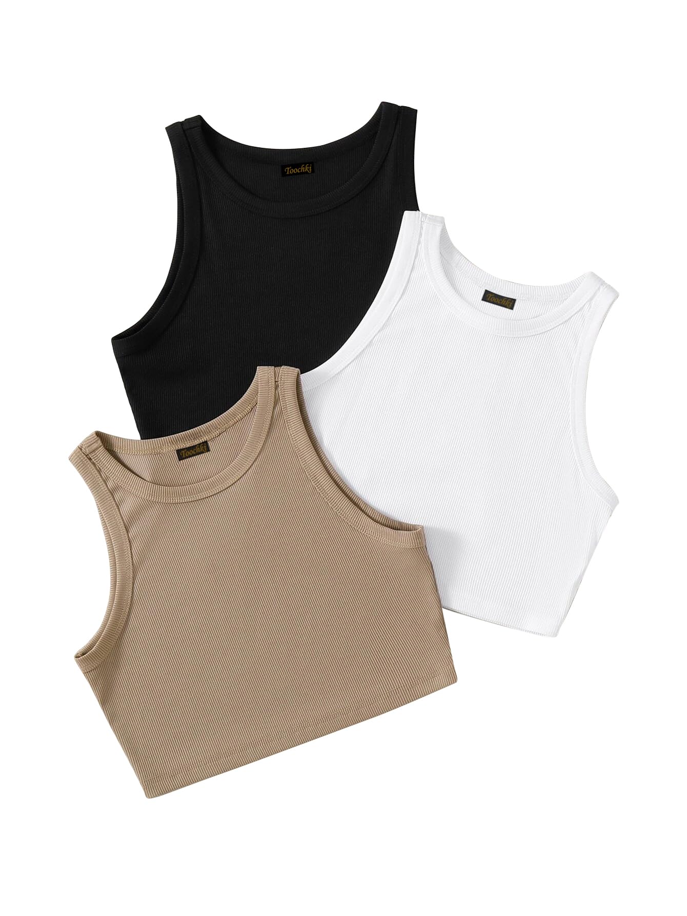 Top for Women | Lycra Crop Tops | Black White Beige Grey | Short | Western | Pack of 3 Combo