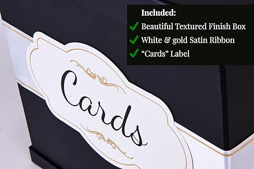 Miniatura 8 de Merry Expressions Caja de tarjetas rústica de 10 pulgadas de arpillera, tarjetero para fiesta, caja de regalo de dinero para recepción de boda,