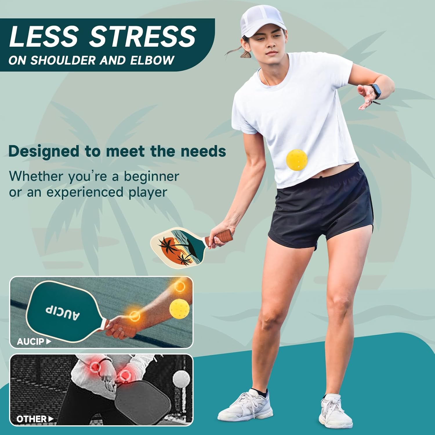 Pickleball Paddles, USAPA Approved Cute Pickleball Paddles Set of 2/4, Polypropylene Honeycomb Core, Fiberglass Pickleball Set with 2 or 4 Pickleball Rackets, 4 Balls, 1 Bag for Women