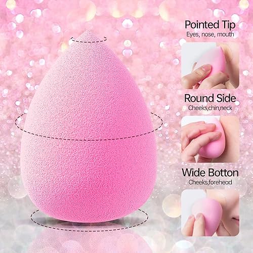 Miniatura 3 de AJOKE Juego de esponjas de maquillaje perfectas para líquidos, esponjas de maquillaje de belleza multicolores, 10 piezas