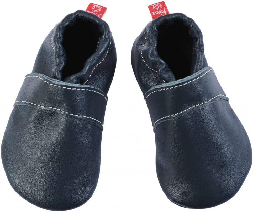 Anna & Paul Krabbelschuhe UNI marine - mit Ledersohle