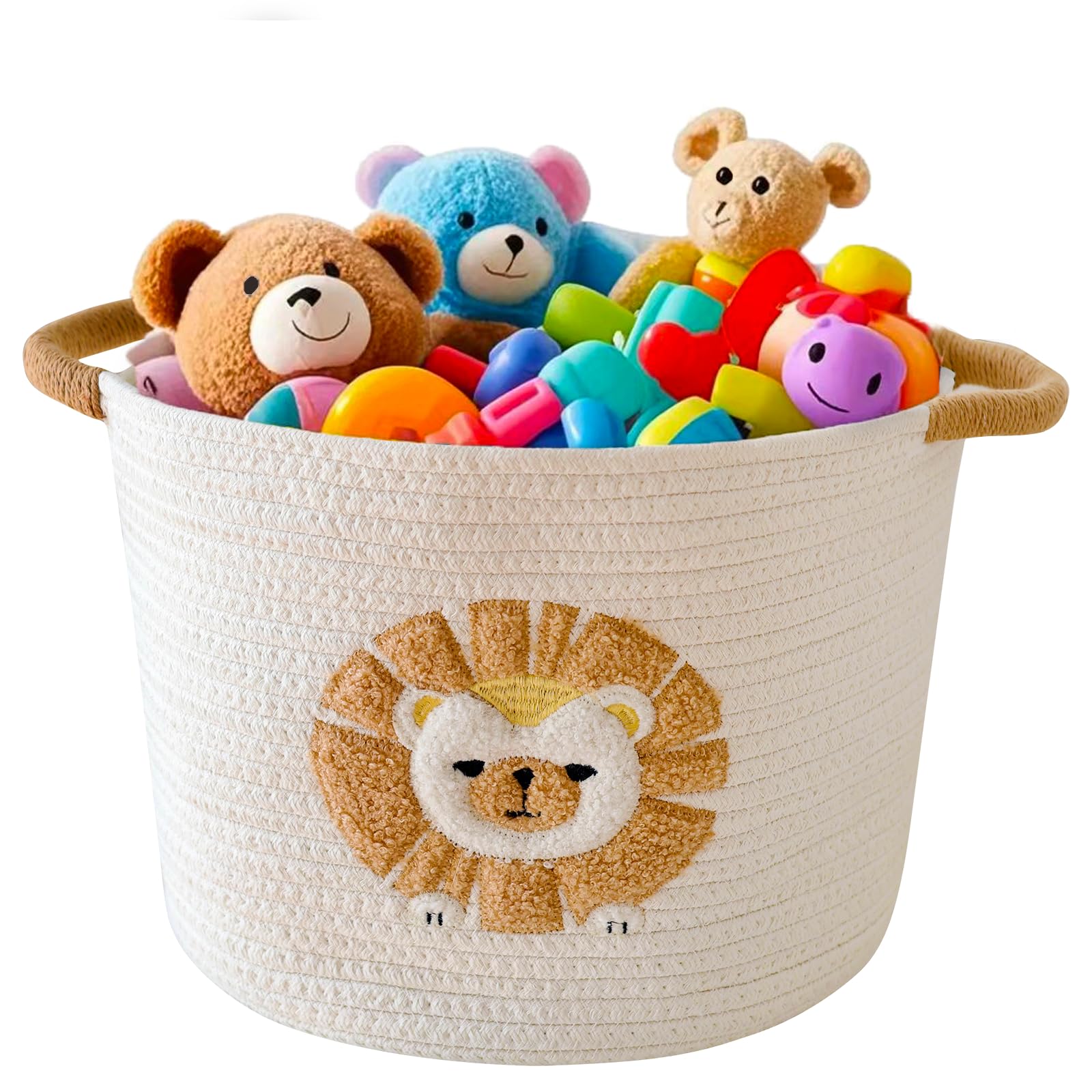 Aufbewahrungskorb Kinder Korb Geflochten Wschekorb Kinderzimmer  Wickeltisch Organizer Korb Mit Lwe Spielzeug Aufbewahrung Krbe  Wickelkommode Spielkorb Aufbewahrung Kinderzimmer Deko : Amazon.de: Baby