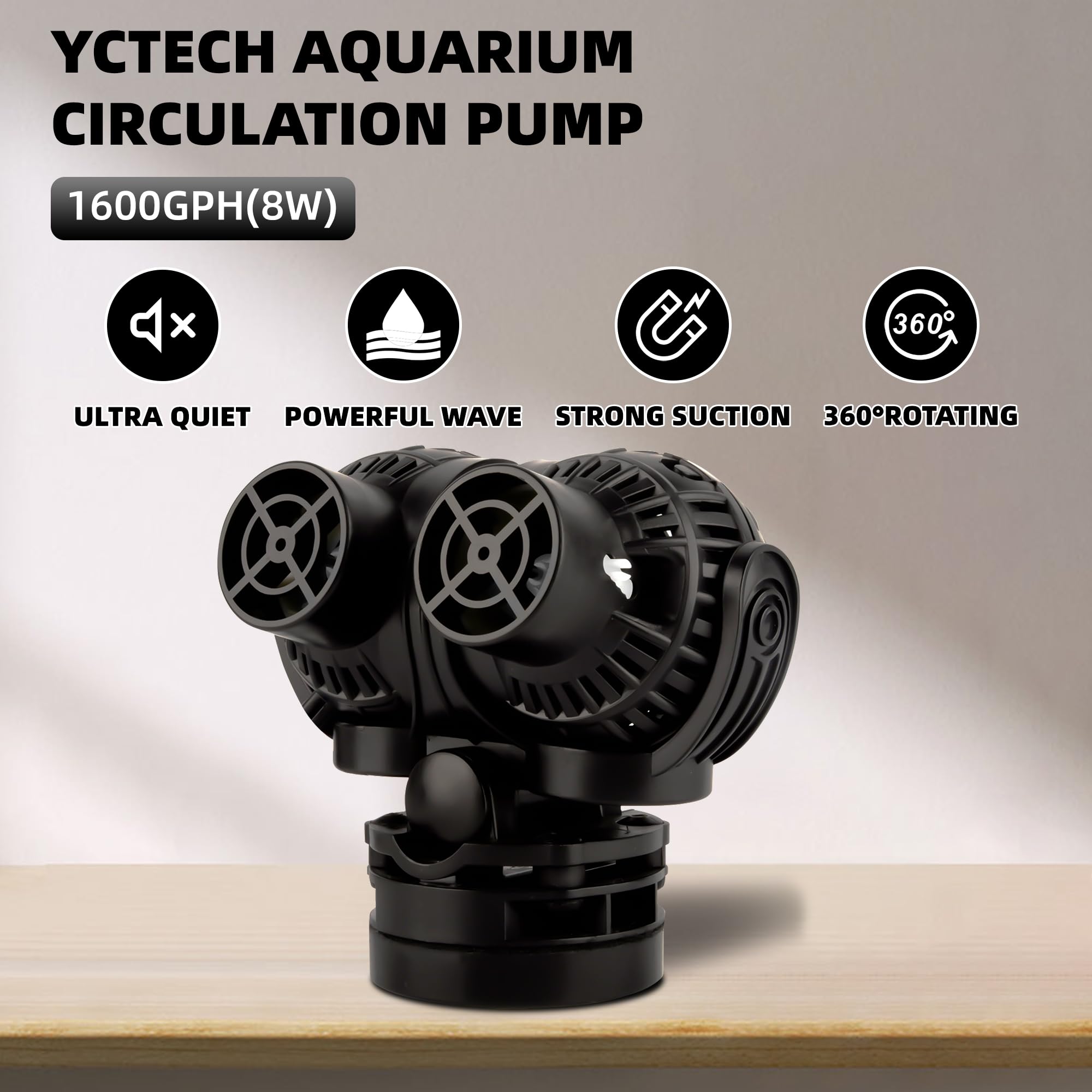 Amazon.com : YCTECH Aquarium Wave Maker Pump: 8W 1600GPH 360