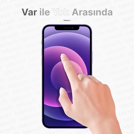 Teknoft iPhone 12-12 Pro için Kolay Kurulum Kitli Takılırken Camın Altında Kesinlikle Toz Bırakmayan Ekstra Güçlendirilmiş Tam Koruma Sağlayan Pürüzsüz Lazer Kesim Premium Ekran Koruyucu Kırılmaz Cam