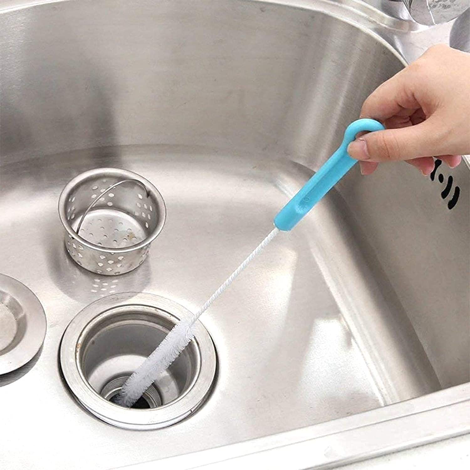 Skyte White Skyte® 73Cm Flexible Sink & Radiator Cleaning Brush Waterpipe Drain Dredge Tool Bath Plug Long Hair Cleaner Overflow Unblocker Cleaner Stick