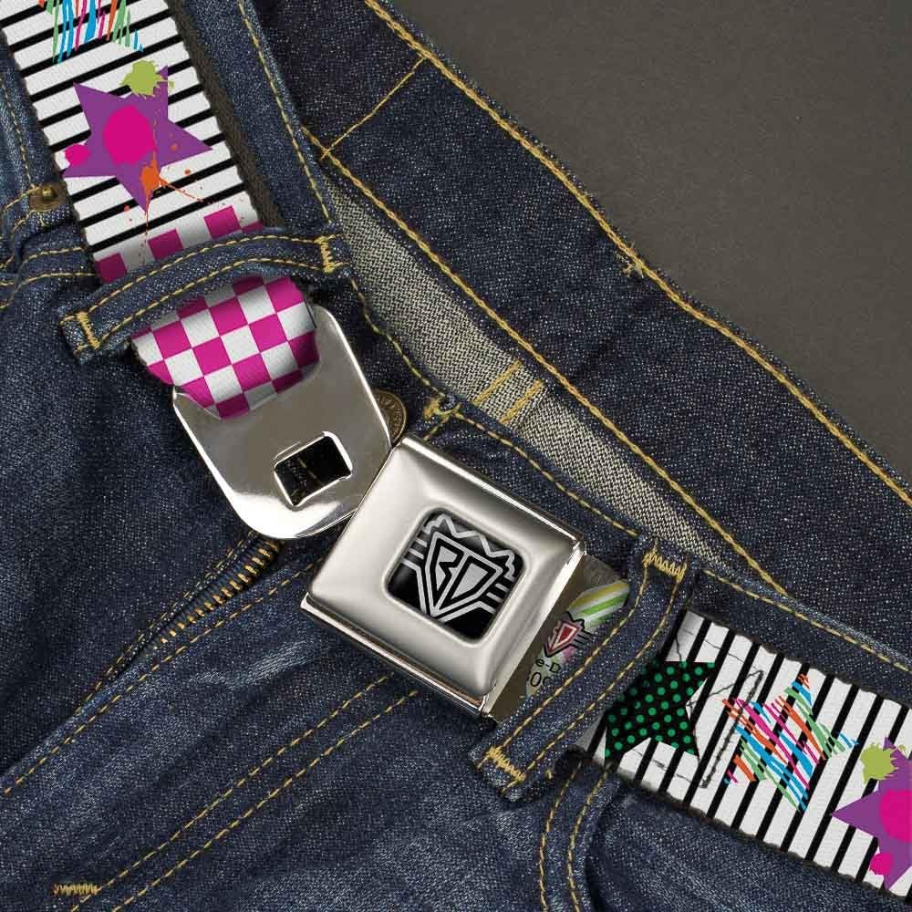 Buckle-Down Seatbelt Belt - Icons & Patterns 2-1.0" Wide - 20-36 Inches in Length