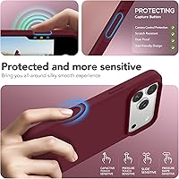Vista 873 de GONEZ Funda de silicona para iPhone 15 Pro Max, compatible con Magsafe, protector de cámara + protector de pantalla, forro de microfibra suave Negro