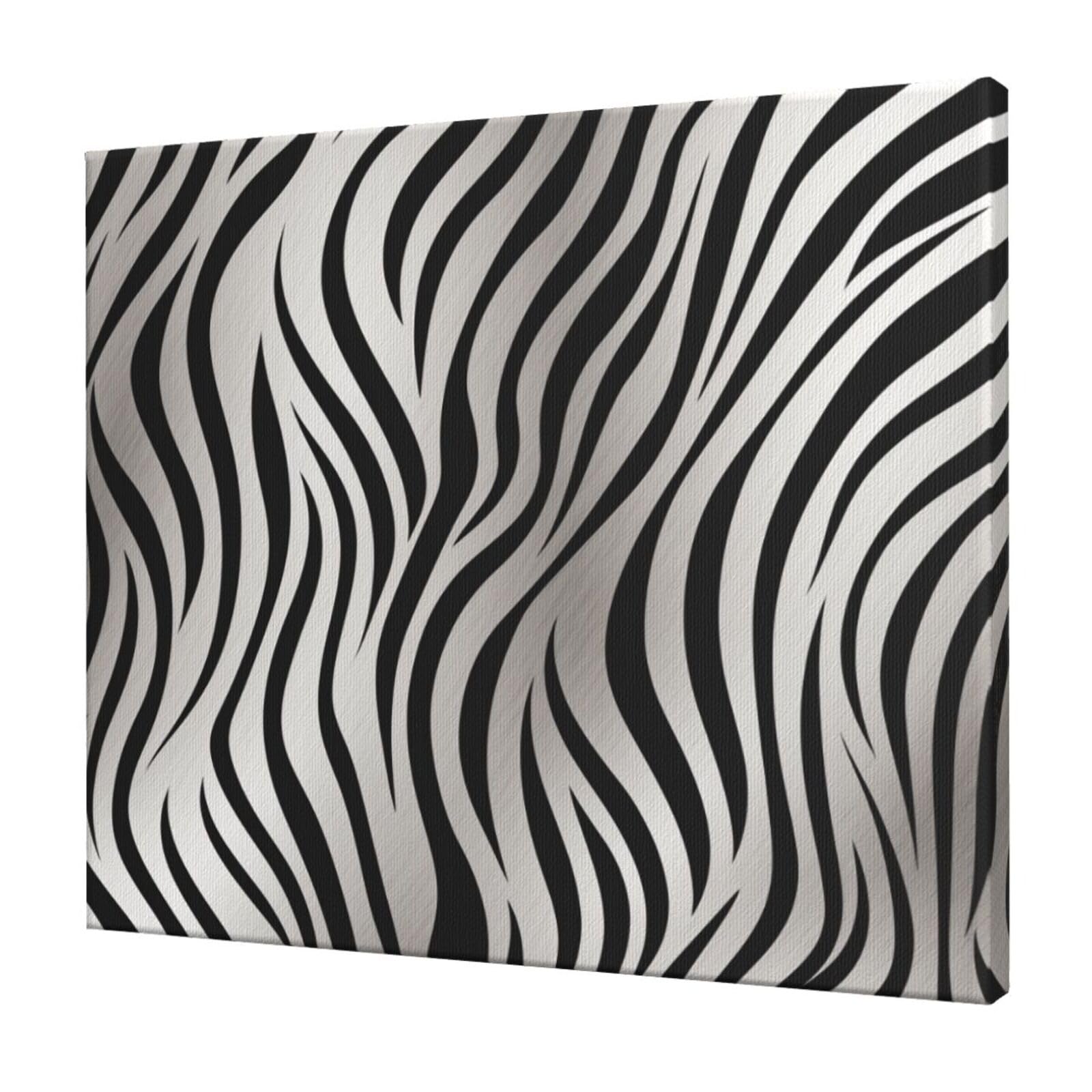 YKLJG Zebra Print Printed Wall Art Canvas Prints 60x50 CM Wooden Framed Picture Painting Artwork for Bedroom Kitchen Home Office Decor