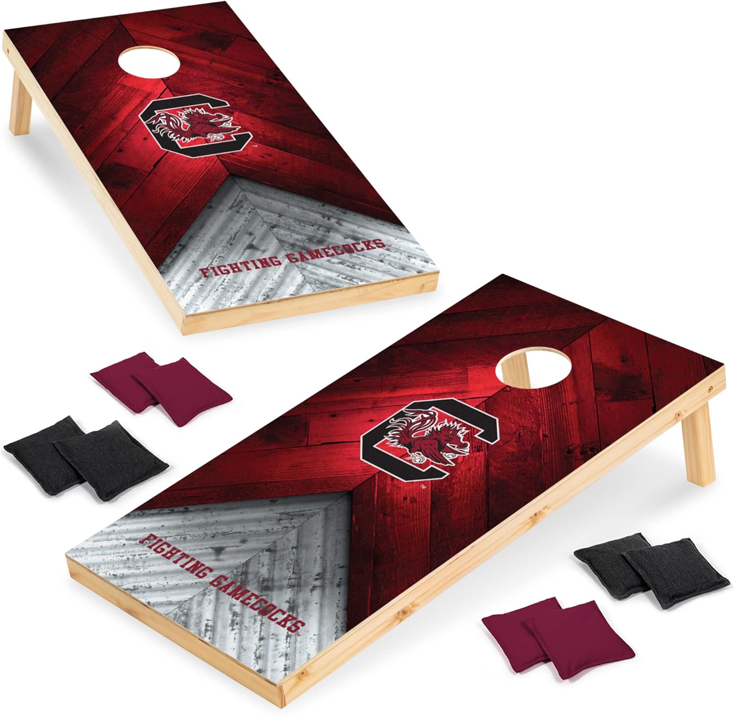 Wild Sports 2' x 4' Regulation Size College Set with Direct Print HD Team Graphics Great Gift for Any NCAA Fan! Bean Bag Toss Family Outdoor Game