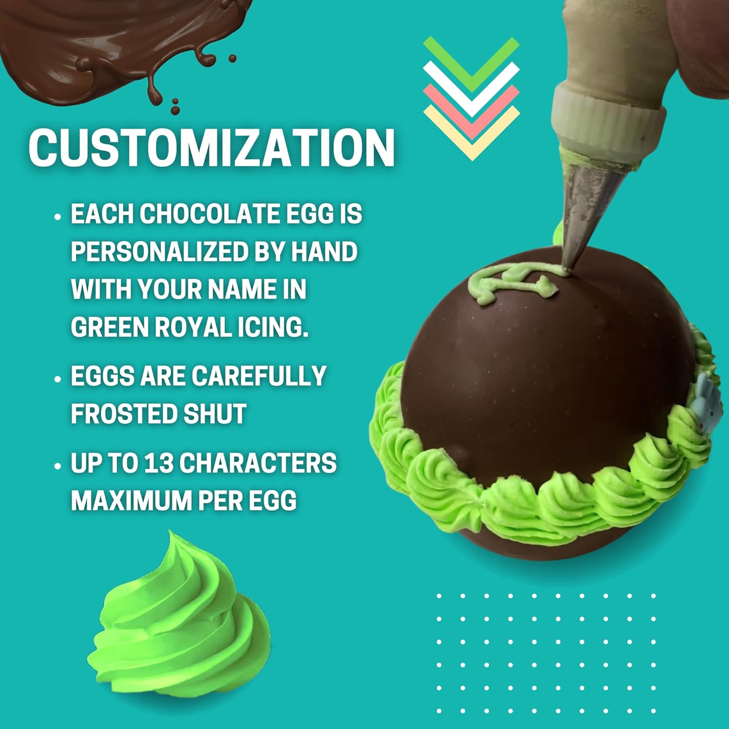 Customized Hollow-Filled Dark Chocolate Egg - Easter Gifts, Personalized Basket Stuffers, Party Favors