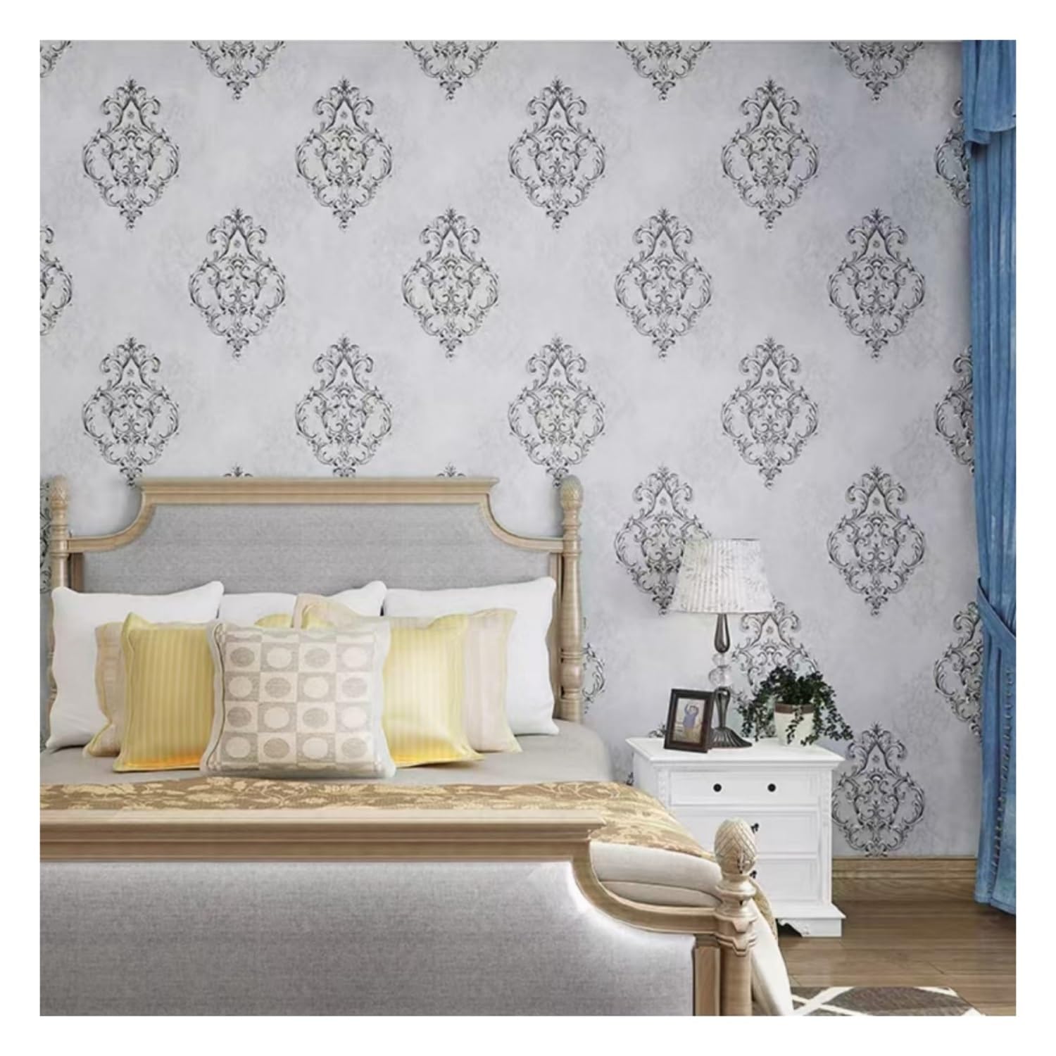 Lxlambentive European Style Self Adhesive Wallpaper – 3D Embossed, Eco-Friendly & Peel and Stick Wallpaper, 53cm Roll for Living Room, Bedroom, Kids’ Room, Feature Walls(B,0.35 * 6m)