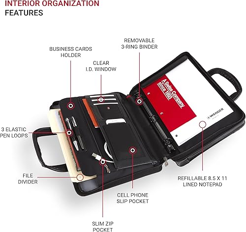 Miniatura 2 de Wenger Luggage Proxy 601675 - Portafolio de presentación con cremallera, color negro, 14 pulgadas