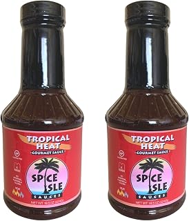 Spice Isle Sauces Tropical Heat Gourmet Sauce | Authentic Caribbean Flavor with Tamarind and Spicy Peppers | Bold BBQ Sauce | Gluten-Free | 2 Pack