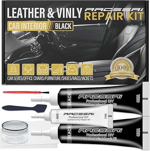 Kit de reparación de cuero negro para el interior del automóvil, kit de reparación de vinilo para asientos de automóvil, sofá, barco, sofá y bolso,
