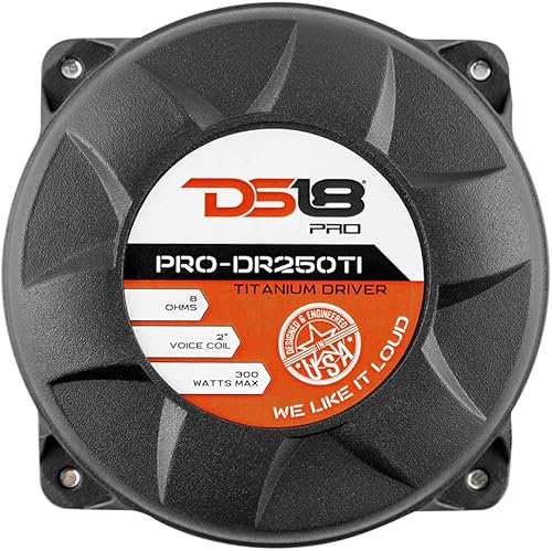 Miniatura 5 de DS18 PRO-DR250TI - Controlador de compresión de tweeter VC de 2 pulgadas, 300 W máximo, 200 W RMS, 8 ohmios, diafragma de titanio, cuerpo de