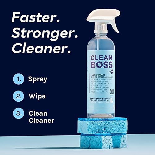 Miniatura 5 de CleanBoss Desinfectante botánico - Limpiador multisuperficie - 128 oz - Mata el 99.9% de los gérmenes + virus del resfriado y la gripe - Aroma