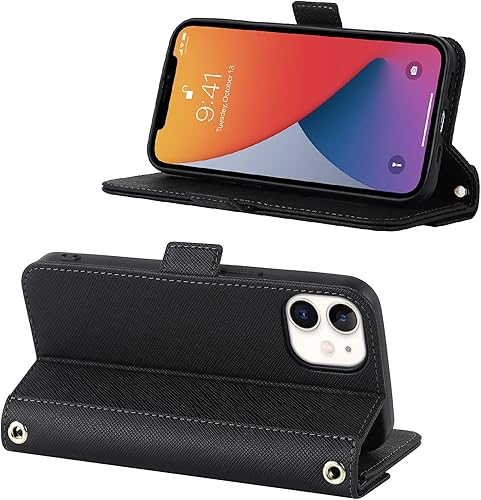 Miniatura 6 de Jaorty Funda para iPhone 1212 Pro para mujer con tarjetero, funda para iPhone 12 con correa, funda cruzada con ranuras para tarjetas de crédito,